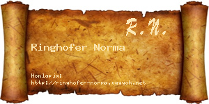 Ringhofer Norma névjegykártya